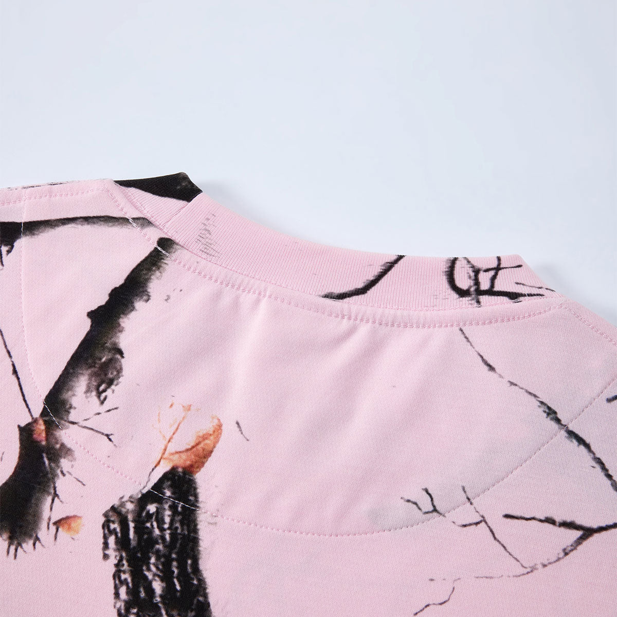 Nature Branch Print Pink Camo Short Sleeve Tee