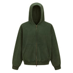 Vintage Oversized Full Zip Kangaroo Pocket Hoodie