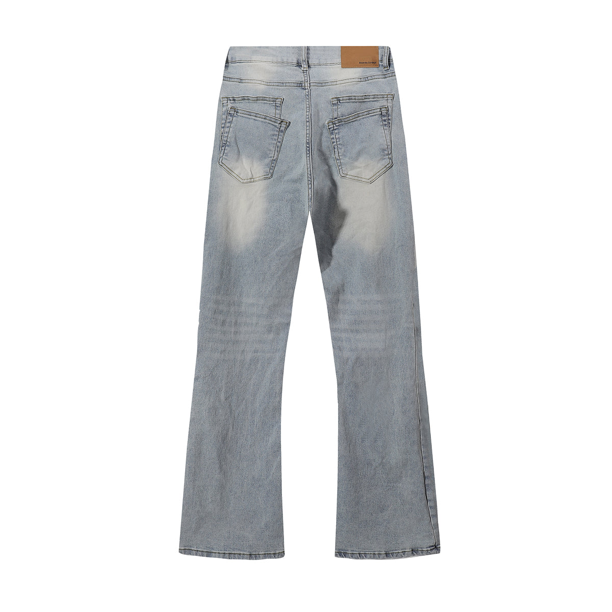 Light Blue Vintage Wash Flared Denim Jeans