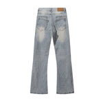 Light Blue Vintage Wash Flared Denim Jeans