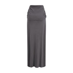 High Waist Ruched Knit Maxi Skirt