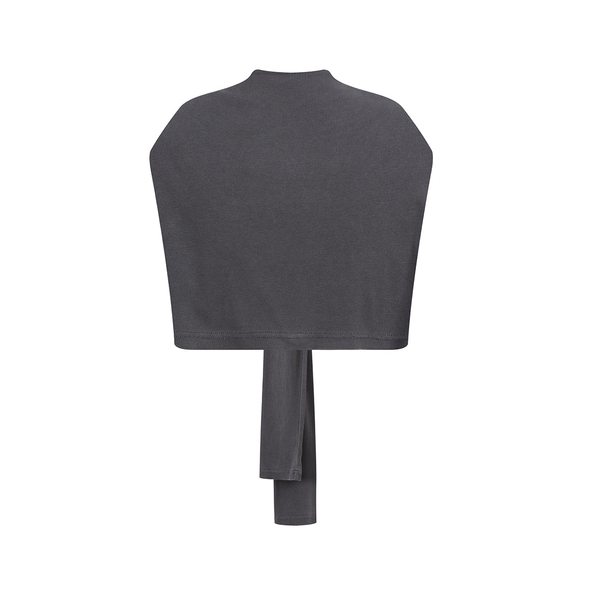 Front Tie Ribbed Knit Shoulder Wrap