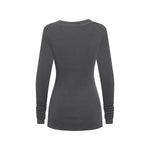 Asymmetric Neck Long Sleeve Ribbed Top