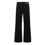 Slim Fit Solid Black Flared Denim Pants