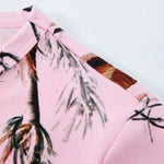 Nature Inspired Pink Camo Floral Crop Top Tee