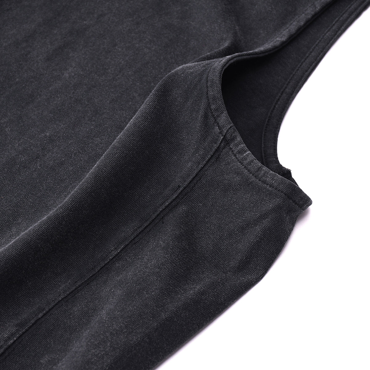 Black Washed Cotton Sleeveless T Shirt 8.25oz
