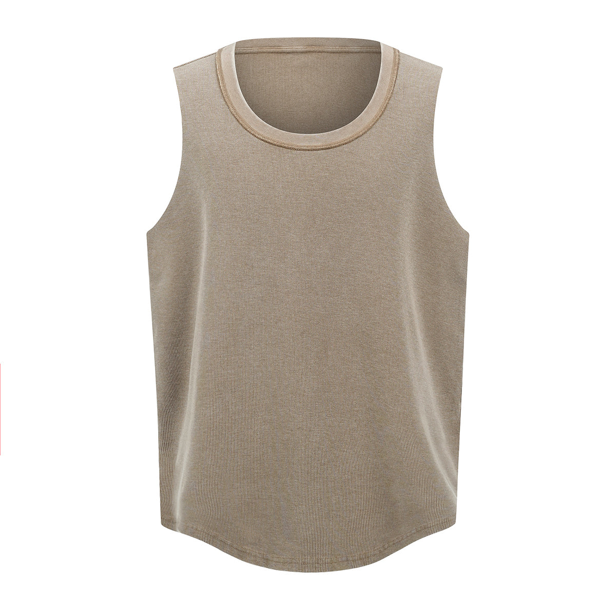 Wax-Dye Waffle Knit Vintage Washed U-Neck Vest