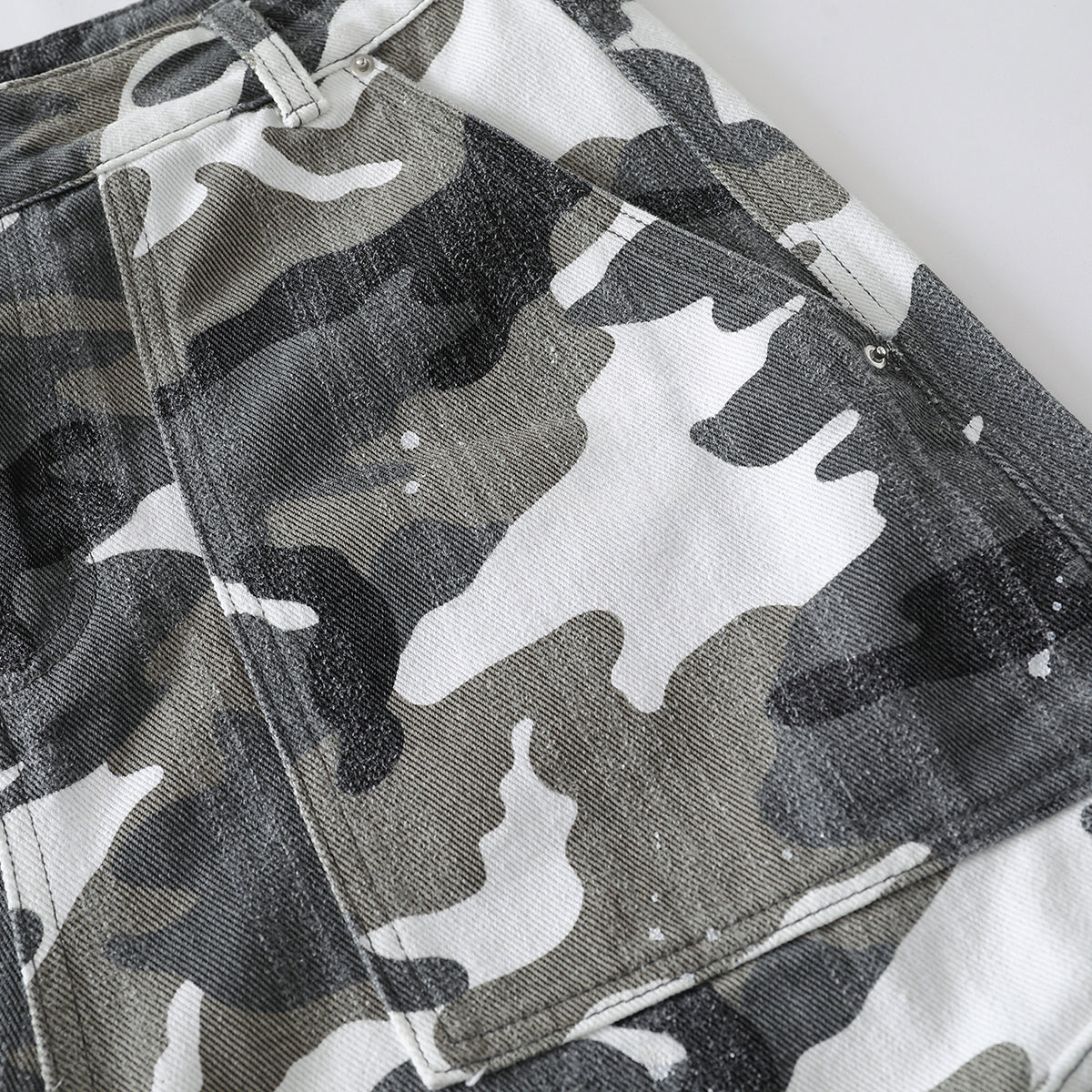 Straight Leg Camo Cargo Bermuda Shorts