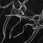 Abstract White Embroidery Denim Jacket