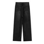 Wide Leg Pinstripe Detail Denim Jeans