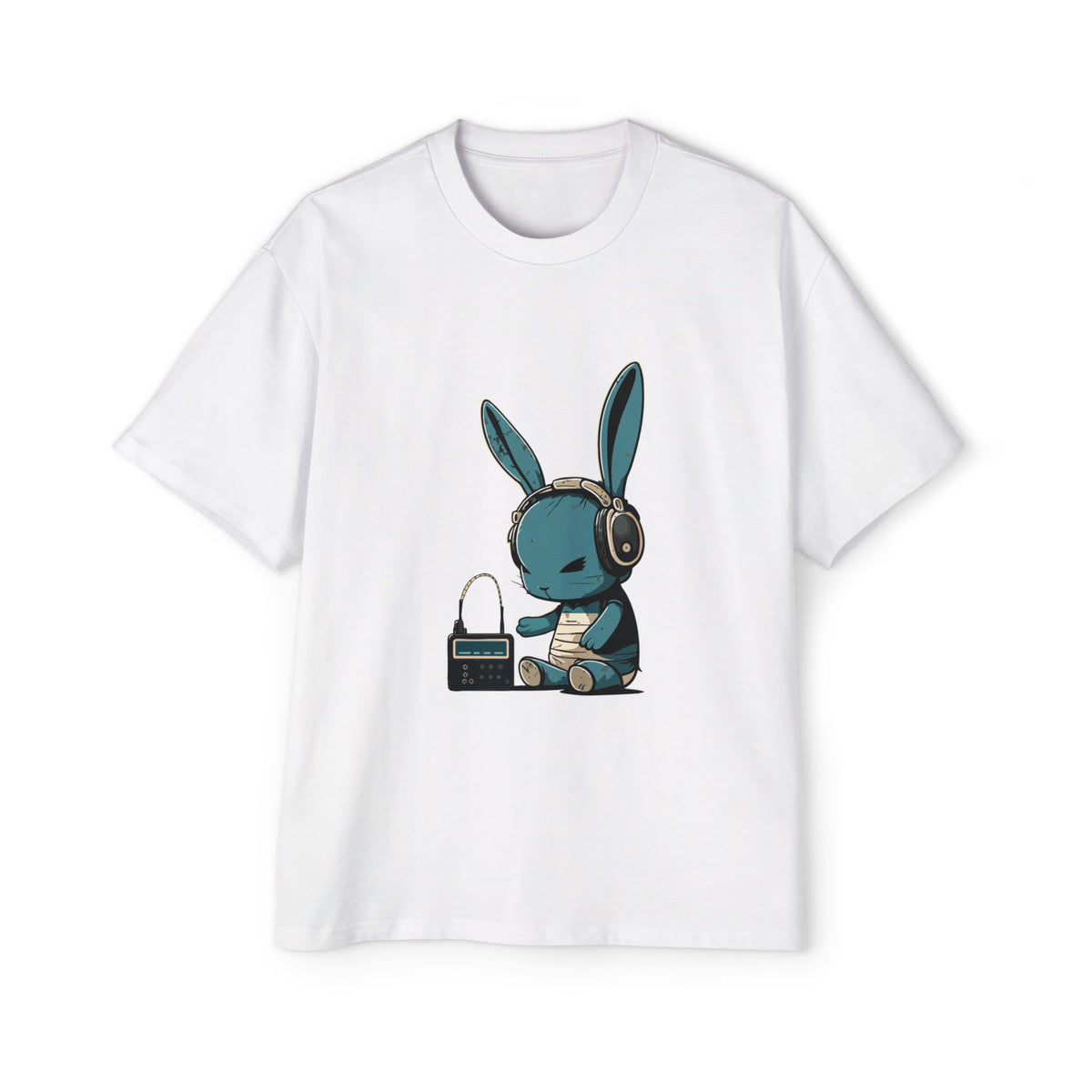 Bunny Music Lover Vintage Graphic Tee-INNBLAC Fashion Apparel