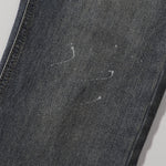 Distressed Dark Denim Vintage Wash Flared Jeans