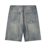 Classic Mid Waist Straight Leg Denim Shorts