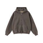 Double Slider Fleece Kangaroo Pocket Hoodie