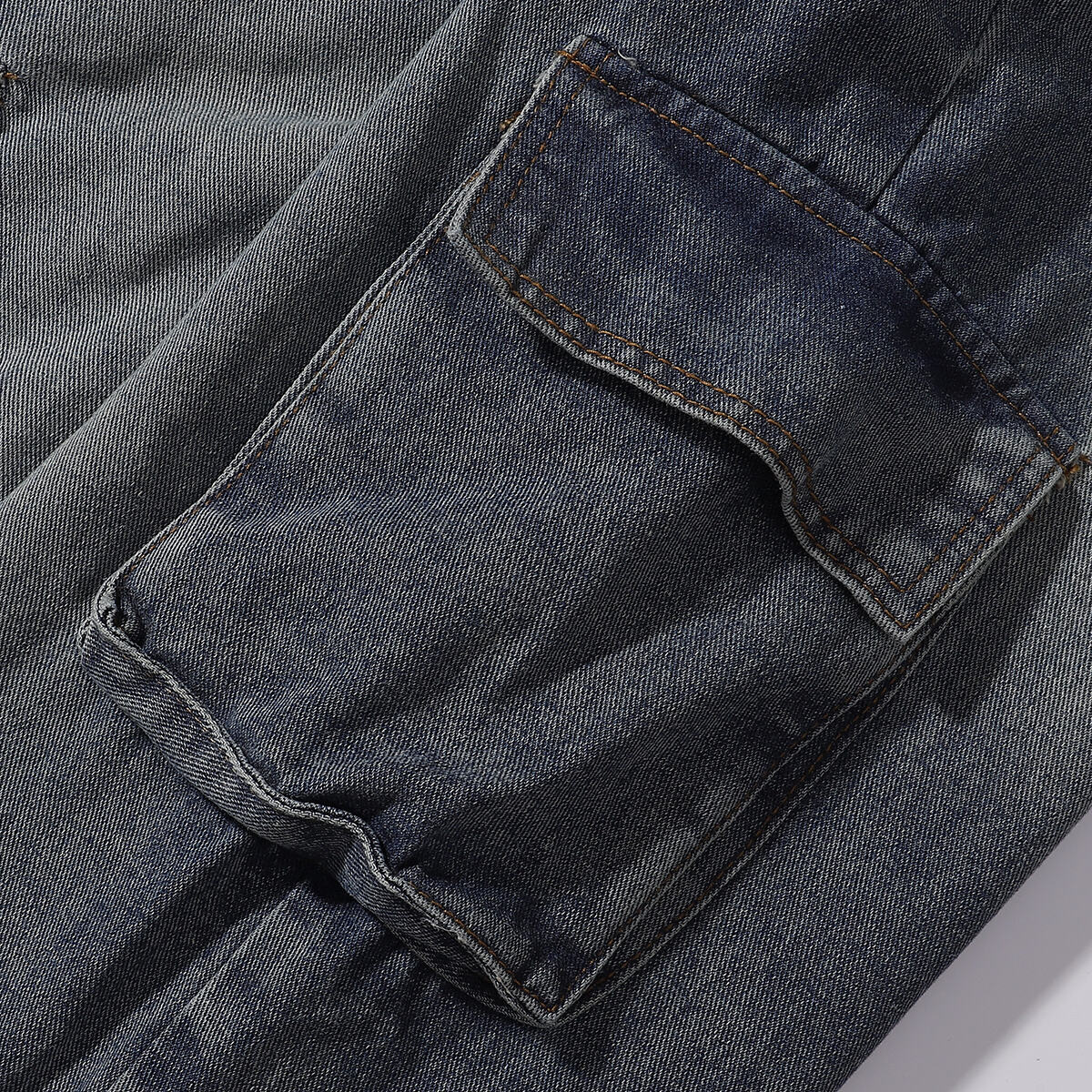 Embroidery Patchwork Denim Cargo Overalls