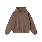 Two-Layer Sleeve Acid Washed Cotton Hoodie