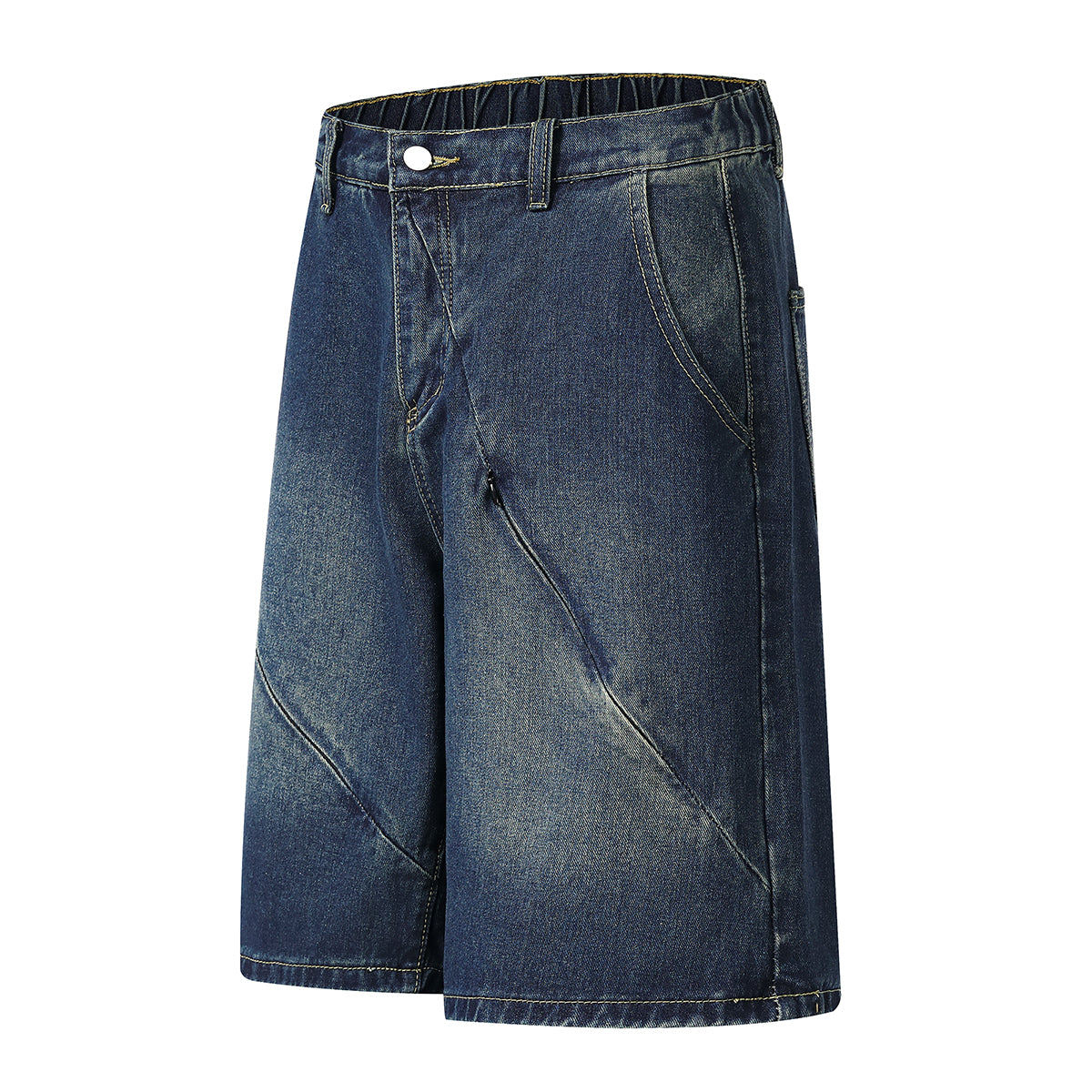 Bermudas con cintura elástica y cremallera decorativa