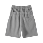 Double Waistband Snow Washed Distressed Shorts