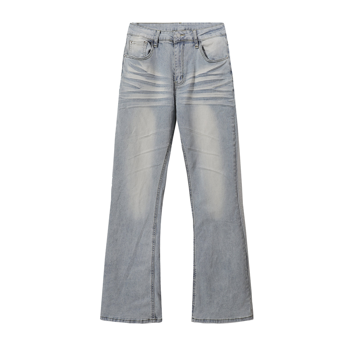 Light Blue Vintage Wash Flared Denim Jeans