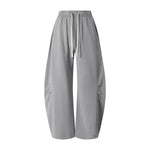 Vintage Washed Curved Panel Wide Drawstring Pants