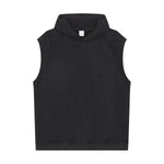 Raw Edge Sleeveless Muscle Hoodie