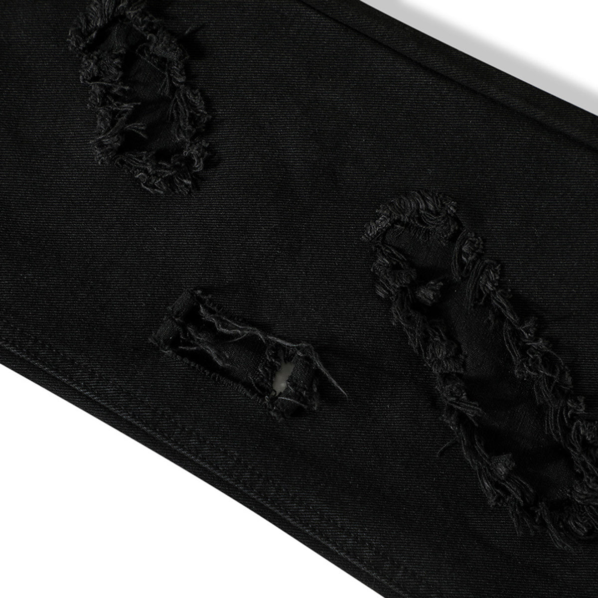 Distressed Black Ripped Flared Jeans