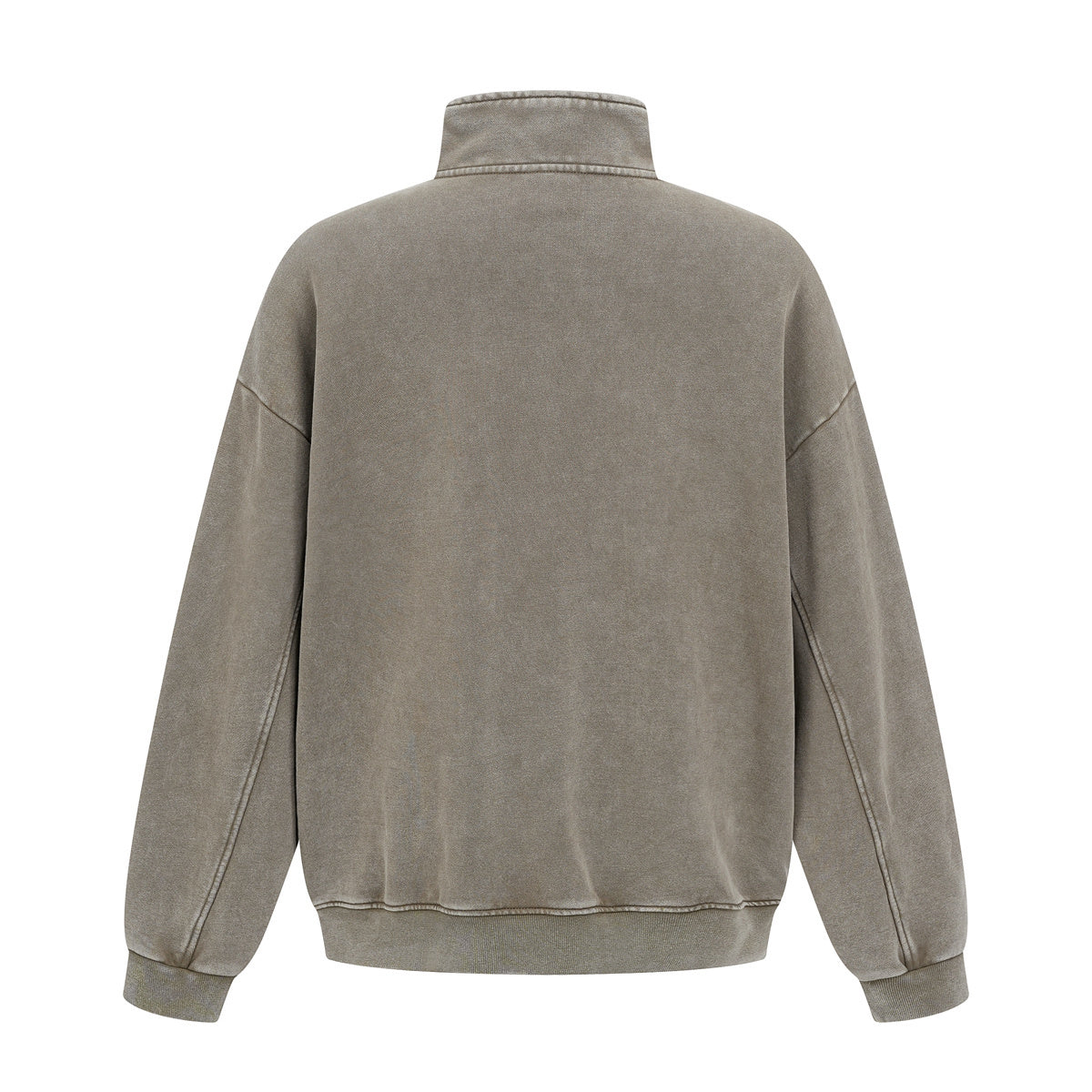 Distressed Wash Comfort Zip Pullover Sweatshirt