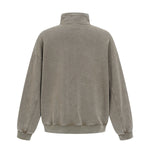 Distressed Wash Comfort Zip Pullover Sweatshirt