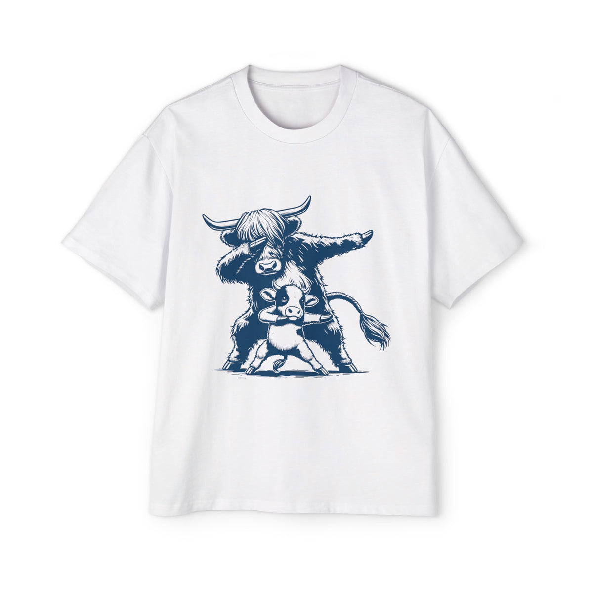 Highland Cow Dabbing Graphic Tee-INNBLAC Fashion Apparel