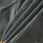 Panel Stitching Barrel-Leg Ripped Jeans