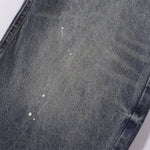 Wide Leg Distressed Paint Splatter Denim Jeans