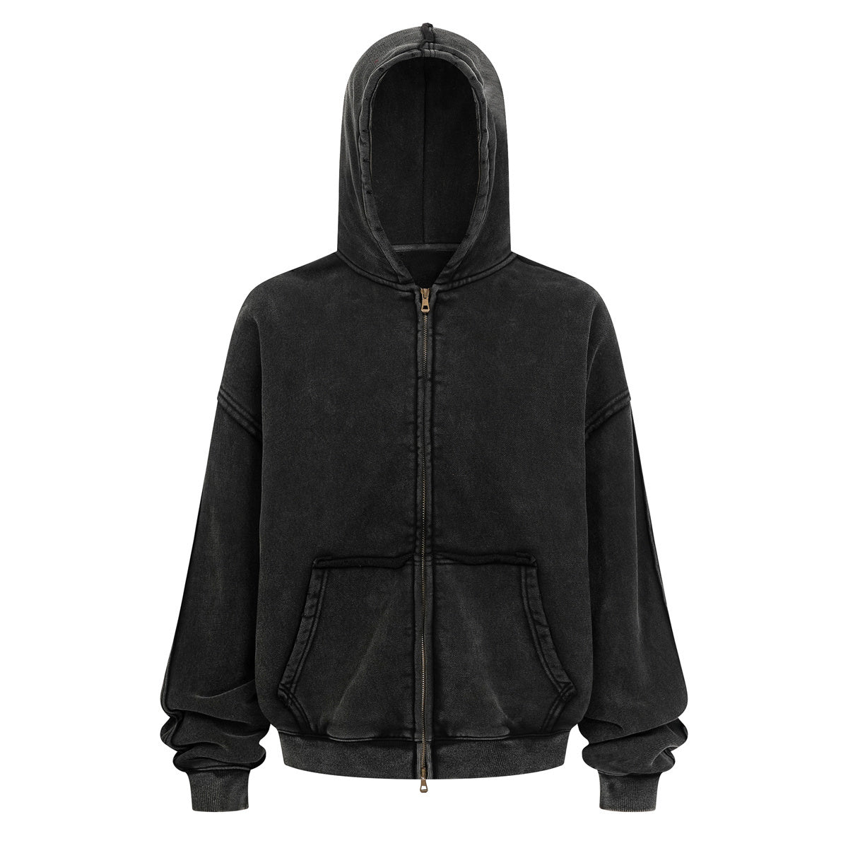 Oversized Vintage Washed Zip Up French Terry Hoodie