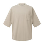 Washed Raw-Edge Pocket Clean Fit Crew Neck Tee