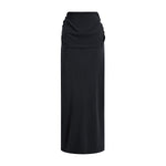 High Waist Ruched Knit Maxi Skirt