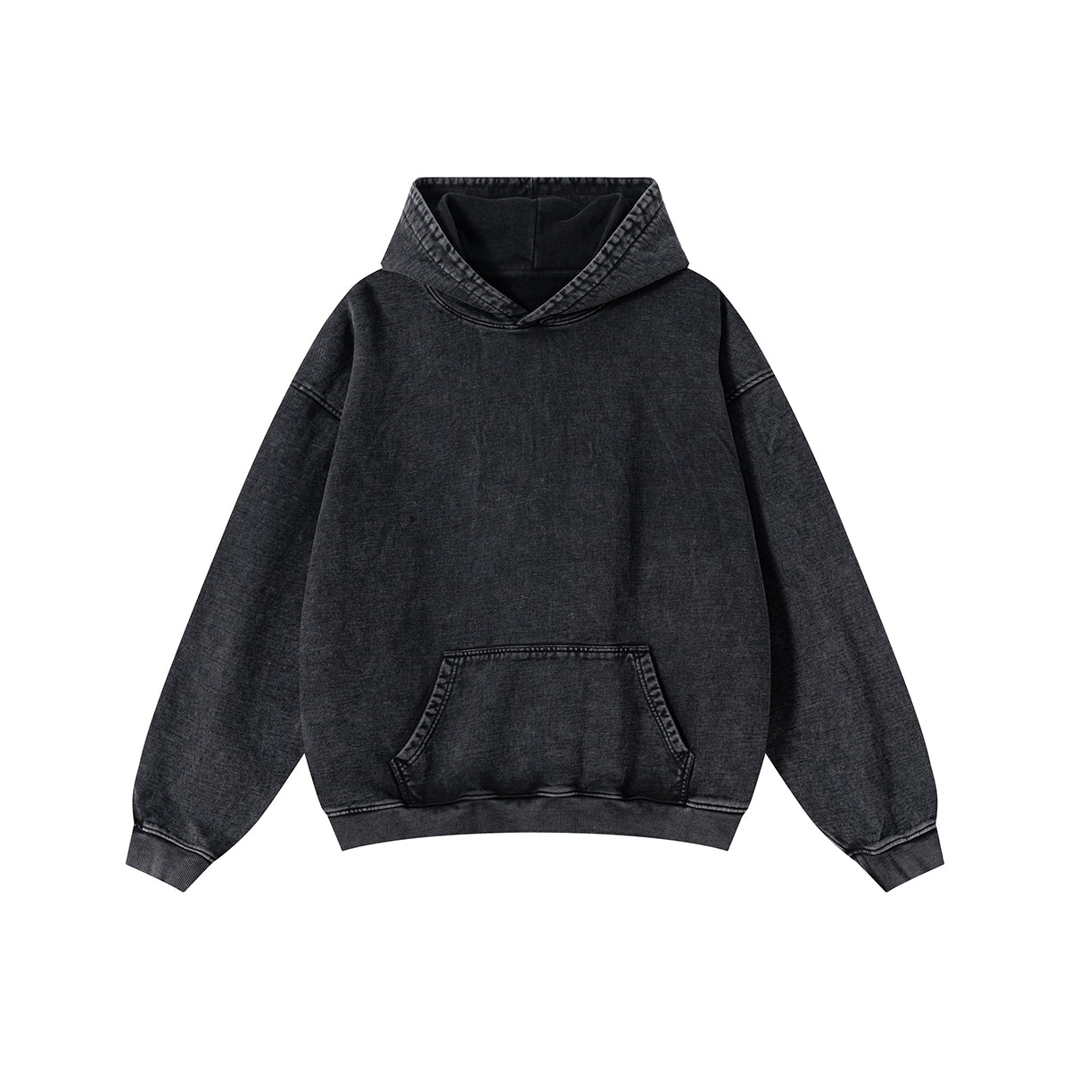 Heavyweight Washed Cotton Kangaroo Pocket Hoodie