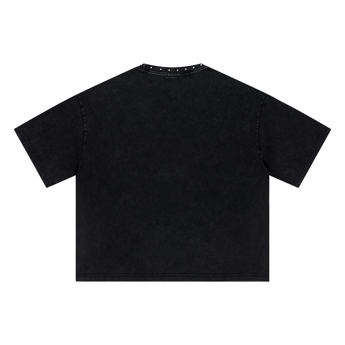 Vintage Washed Oversized Metal Rivet Neckline Tee
