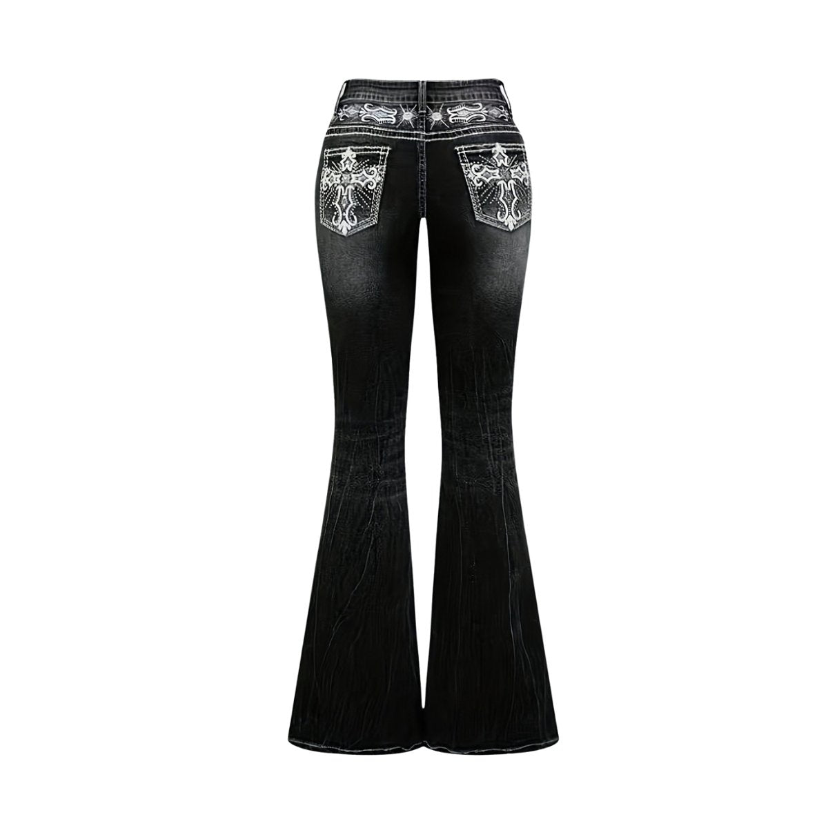 Women'sEmbroidered Y2K High Waist Stretchy Flared Jeans