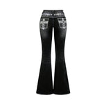 Women'sEmbroidered Y2K High Waist Stretchy Flared Jeans