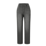 High Waisted Pull-On Straight Leg Jeans