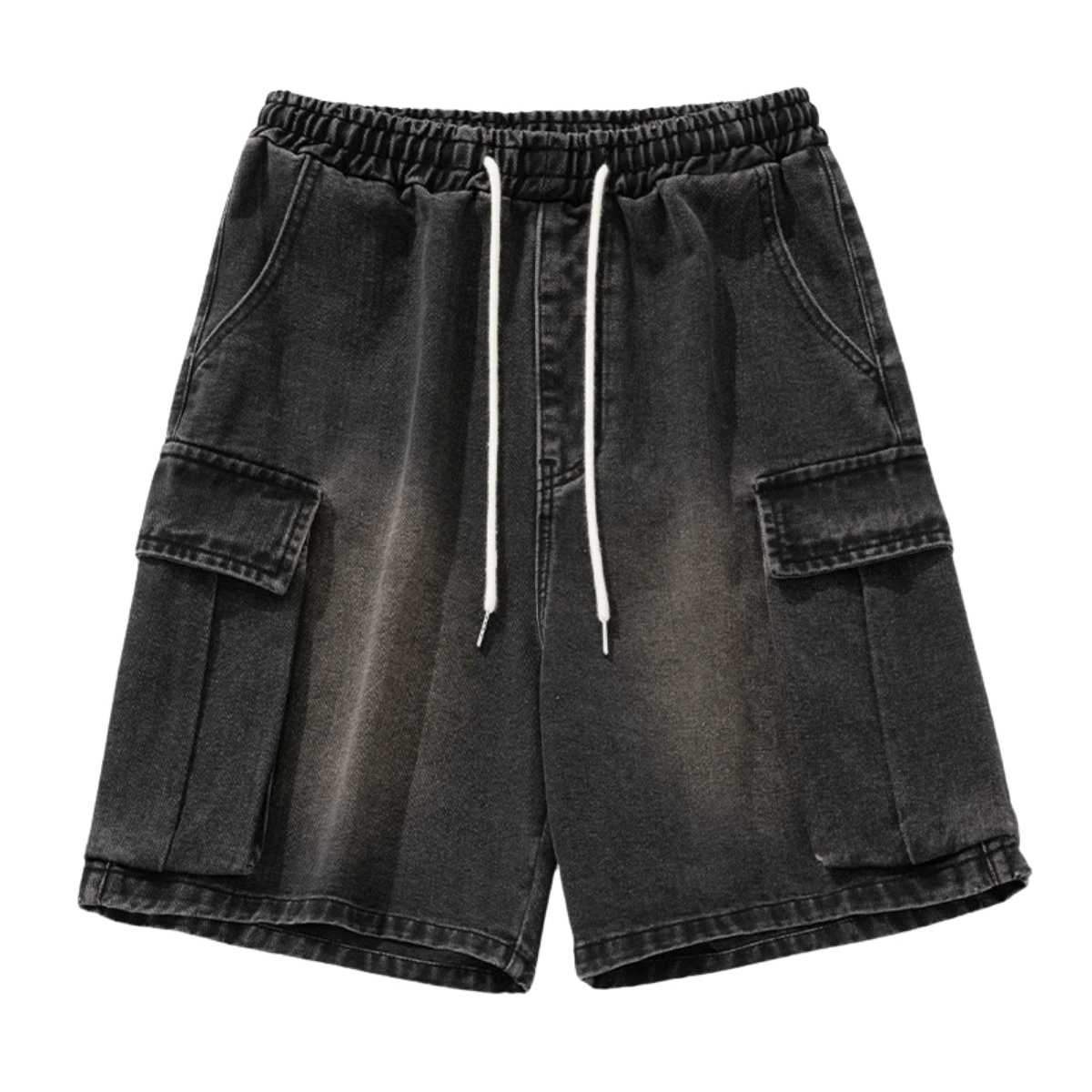 Men's Vintage Y2K Elastic Back Waistband Baggy Denim Shorts