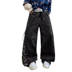 Men’s Y2K Floral Embroidered Baggy Jeans