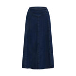 High-Waisted Flowy A-Line Long Denim Maxi Skirt