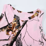 Womens Pink Camo Sleeveless Casual Sport Tank