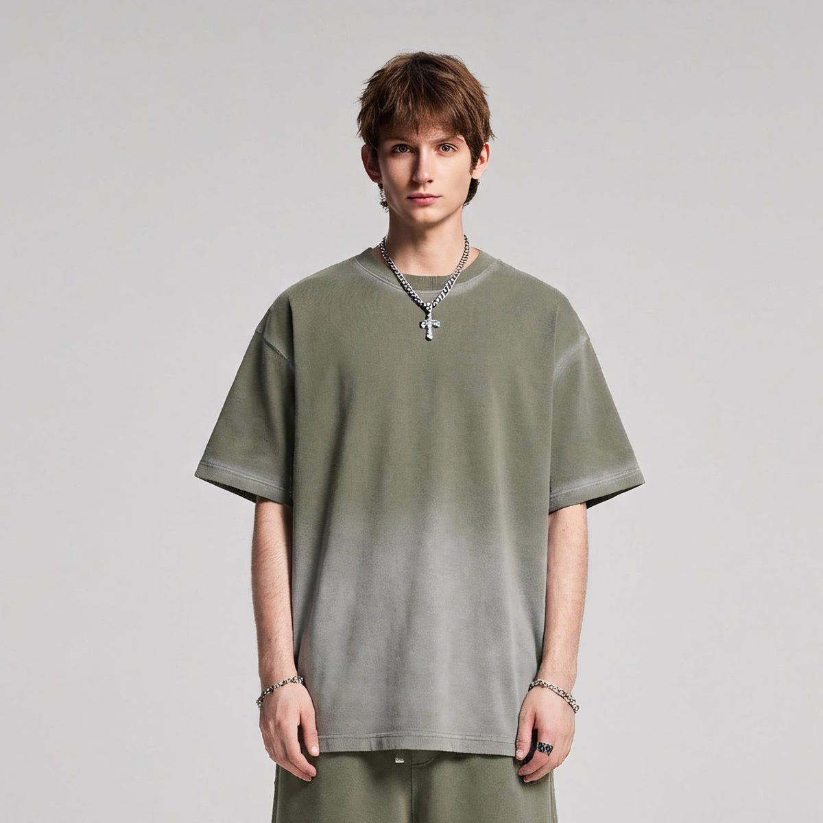 Bold Gradient Fade Oversized Design T-Shirt
