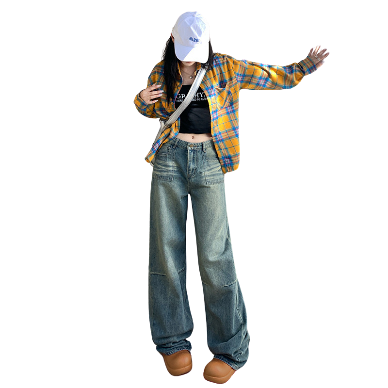 Whiskers Straight Leg Jeans-INNBLAC Fashion Apparel