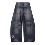 Splatter Wash Distressed Wide Leg Jeans
