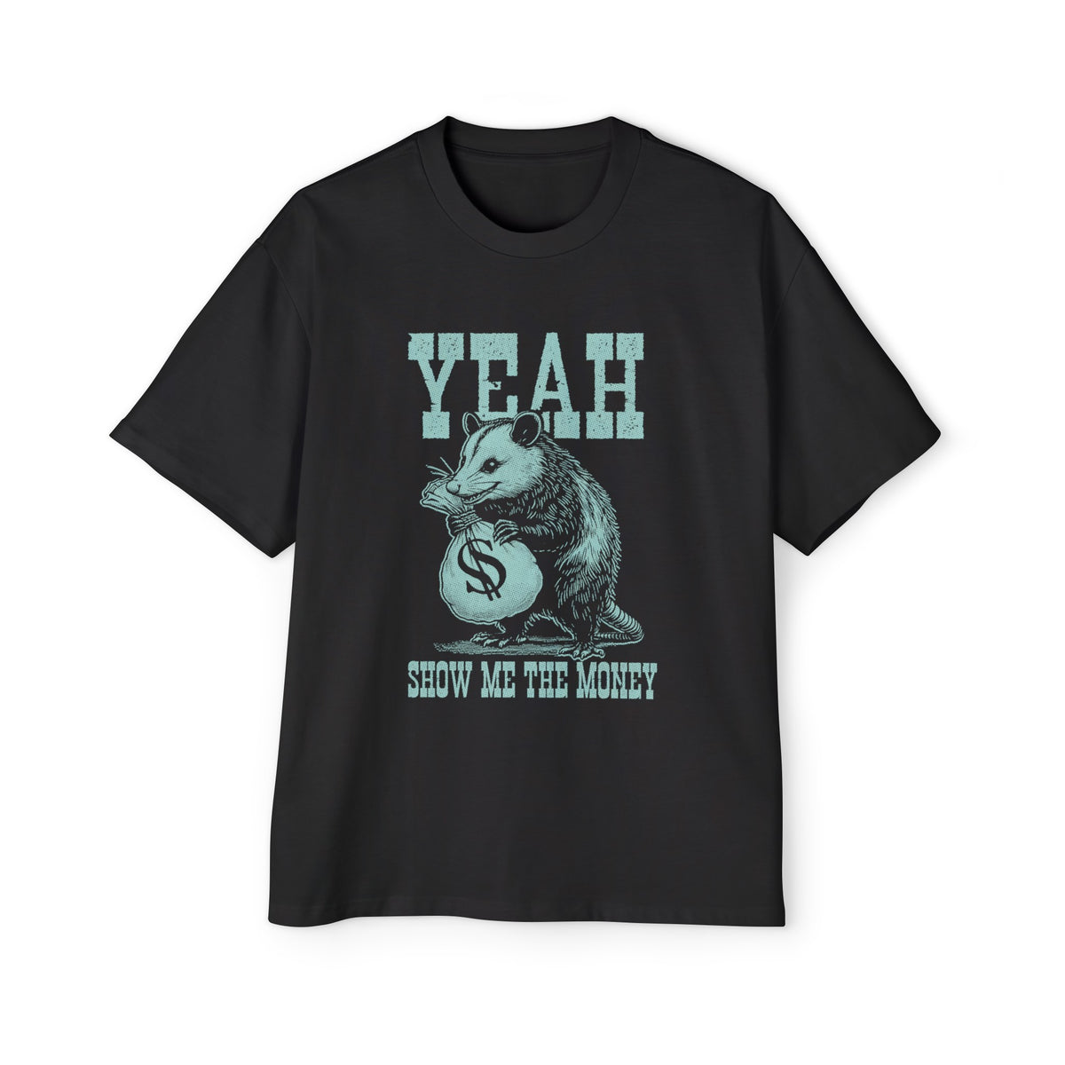 Funny Money Possum With Dollars Graphic Tee-INNBLAC Fashion Apparel