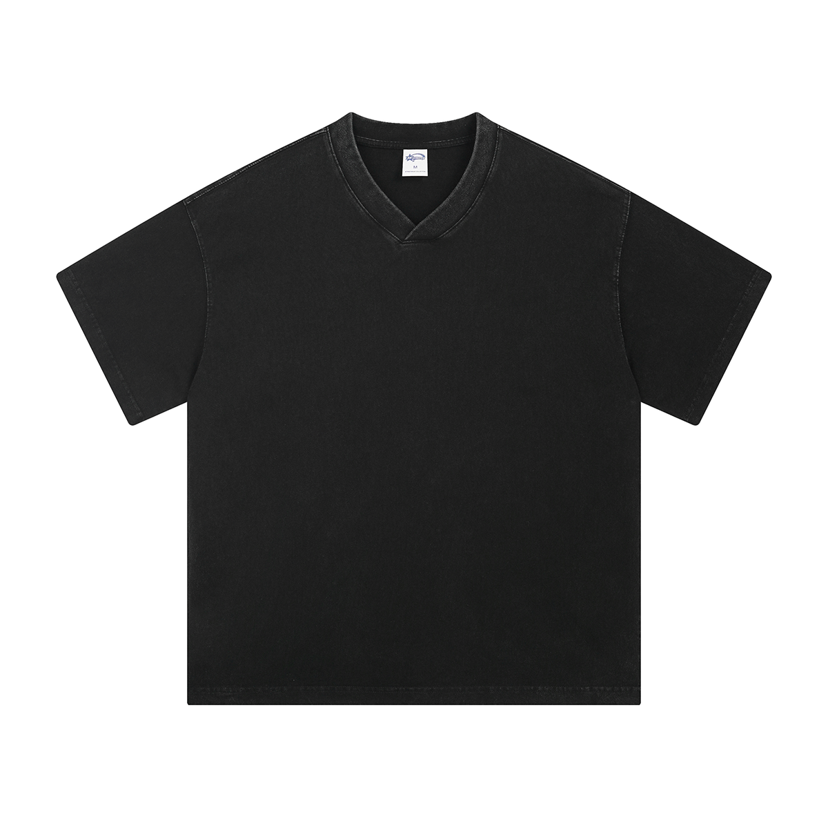 Camiseta Batik Vintage Lavada con Cuello en V de 7.5 oz