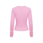 Crew-Neck Long Sleeve Ribbed Top