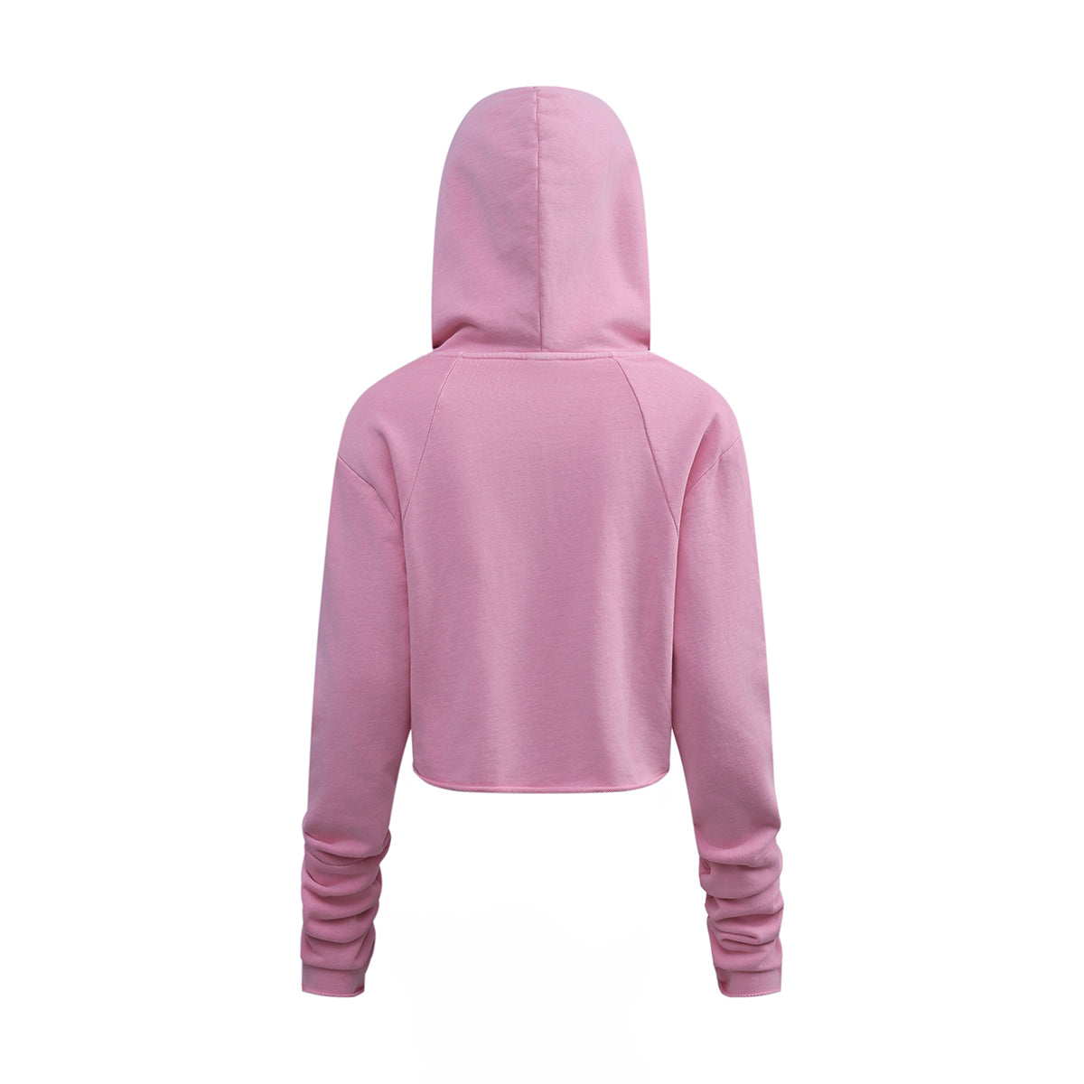 Ruched Waist Cotton Cropped Hoodie